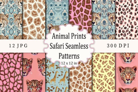Animal Prints Safari Seamless Patterns
