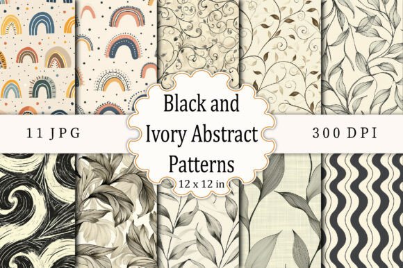 Black and Ivory Abstract Patterns