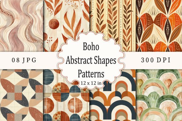 Boho Abstract Shapes Patterns: Integrating Organic Design into Professional Workflows