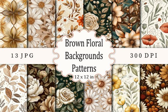 Brown Floral Backgrounds Patterns