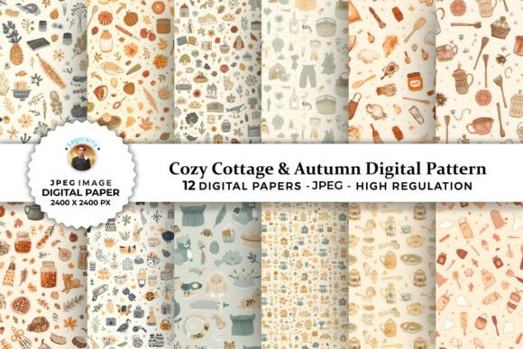 Cozy Cottage Autumn Digital Patterns