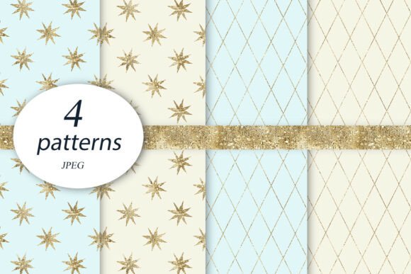 Elevate Your Creative Projects with Digital Paper Gold Grid Star Patterns