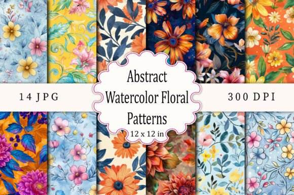Elevating Brand Identity with Abstract Watercolor Floral Patterns in Digital and Print Media