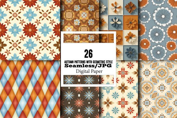 Evaluating the Versatility and Application of Autumn Patterns with Geometric Style in Creative Design