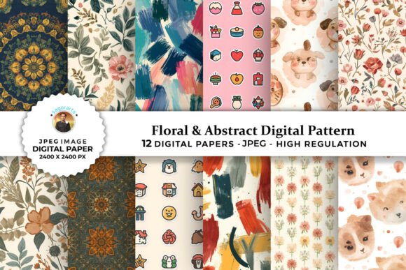 Floral Abstract Digital Patterns