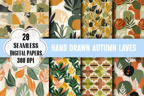Hand Drawn Autumn Leaves Patterns