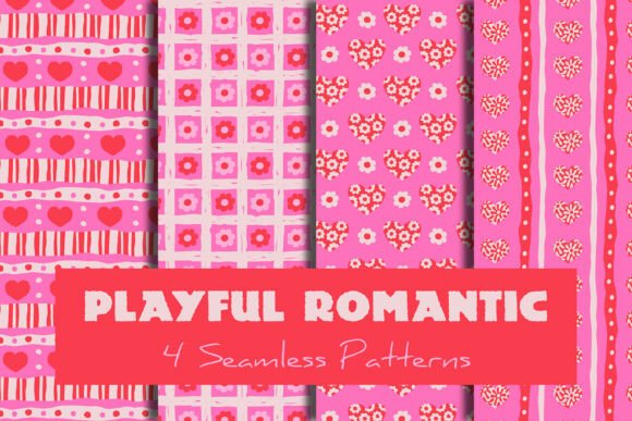 Playful Romantic Seamless Patterns Paper