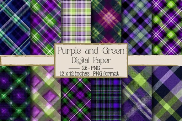 Purple and Green Plaid Patterns
