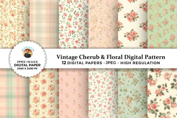 Unlocking the Charm of Vintage Cherub Floral Digital Patterns for Modern Crafting