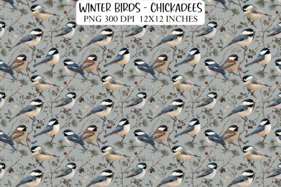 Winter Birds - Chickadees Patterns